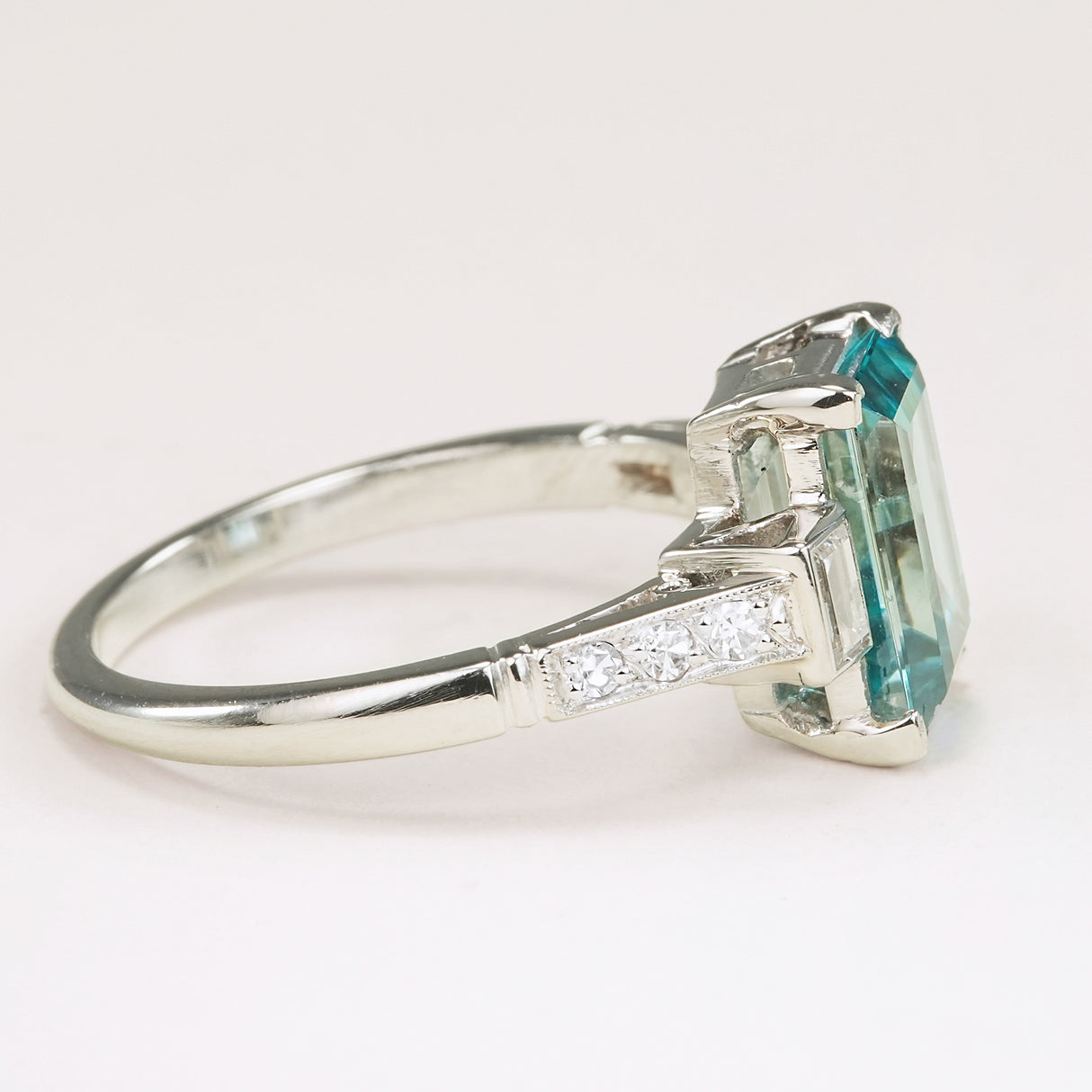 Vintage, Art Deco zircon & diamond ring