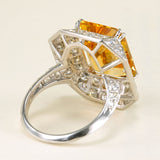 Vintage, 1980s French citrine & diamond cluster cocktail ring