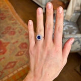 Antique, Edwardian sapphire & diamond cluster ring