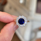 Antique, Edwardian sapphire & diamond cluster ring