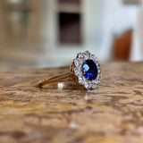 Antique, Edwardian sapphire & diamond cluster ring
