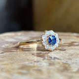 Antique, Edwardian sapphire & diamond cluster ring