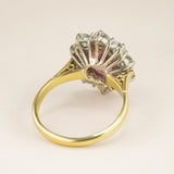 Vintage, 1960s pink tourmaline & diamond cluster ring