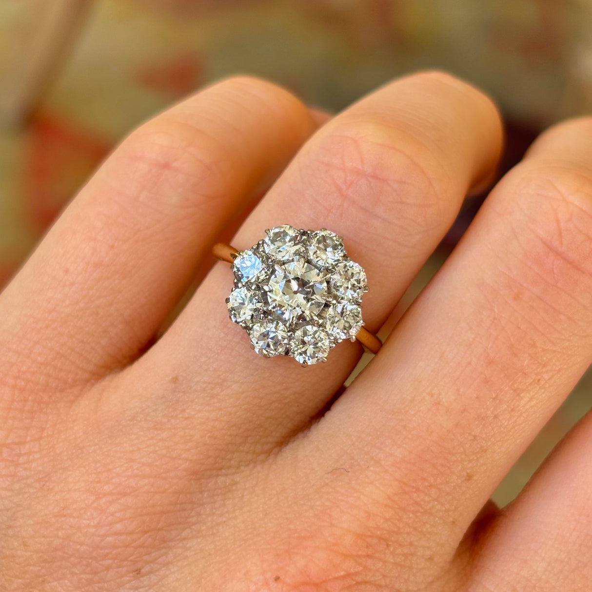 Vintage, 1930s diamond cluster ring