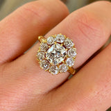 Antique, Edwardian old-cut diamond cluster engagement ring