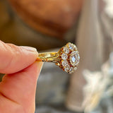 Antique, Edwardian old-cut diamond cluster engagement ring