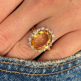 Vintage, 1960s topaz & diamond cluster ring