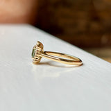 Octagon shape teal sapphire & diamond cluster ring