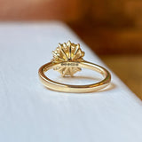 Oval-cut citrine & diamond cluster ring