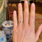 Oval-cut citrine & diamond cluster ring