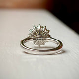 Tinted yellow 1.01ct diamond cluster engagement ring