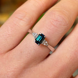 Sapphire & diamond three-stone ring