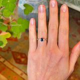 Sapphire & diamond three-stone ring