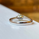 Oval-cut yellow sapphire & diamond three-stone ring
