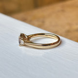 Asscher-cut brown sapphire & diamond three-stone ring