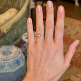Marquise-cut yellow sapphire & diamond three-stone ring