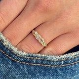 Antique, Edwardian diamond half-hoop ring