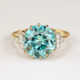 Antique, Edwardian 6.50ct zircon & diamond cocktail ring