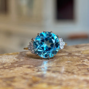 Antique, Edwardian zircon & diamond cocktail ring