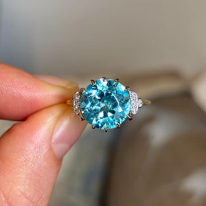 Antique, Edwardian zircon & diamond cocktail ring