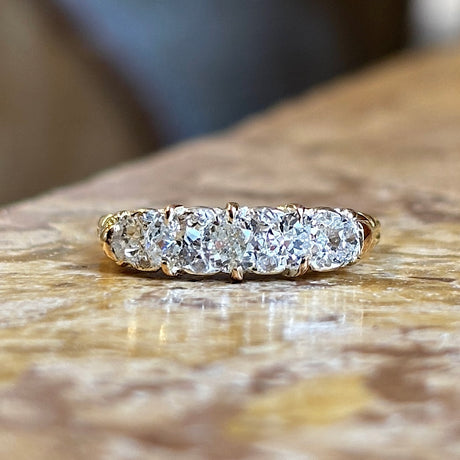 Antique, Victorian diamond five-stone ring