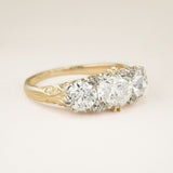 Antique, Victorian old-cut diamond three-stone ring