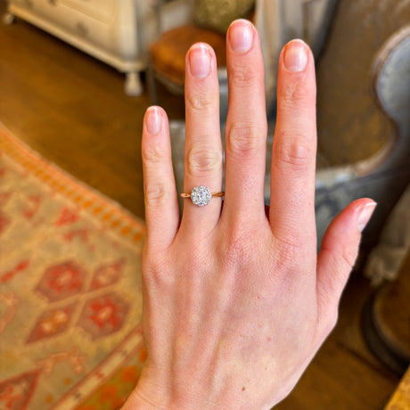 Antique Edwardian diamond daisy cluster ring