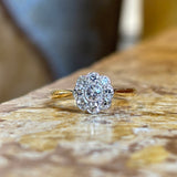 Antique Edwardian diamond daisy cluster ring