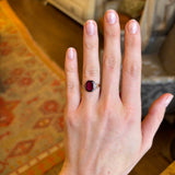 Antique, Victorian single stone garnet ring