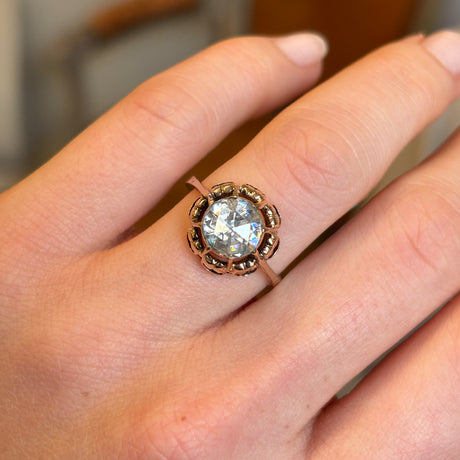 Antique, 19th century, Ottoman Empire rose-cut diamond solitaire ring