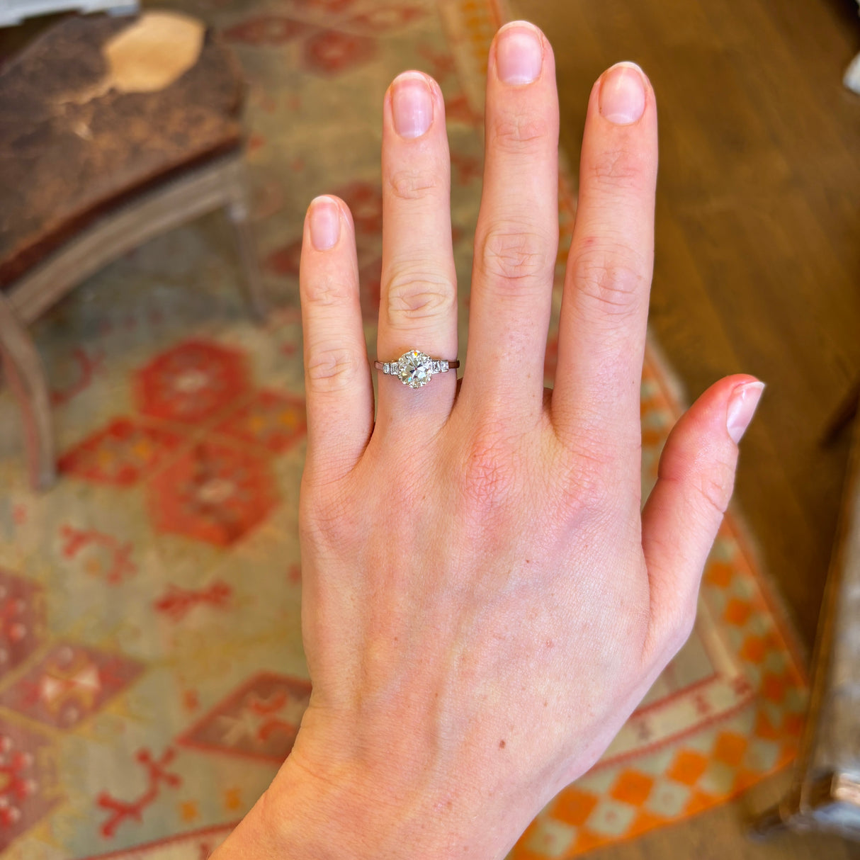 Vintage, Art Deco diamond engagement ring