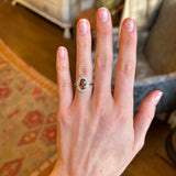 Vintage, 1950s citrine & diamond cluster ring