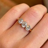 Antique, Victorian diamond three-stone ring