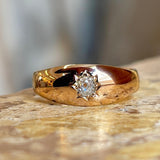 Antique, Victorian diamond solitaire gypsy ring