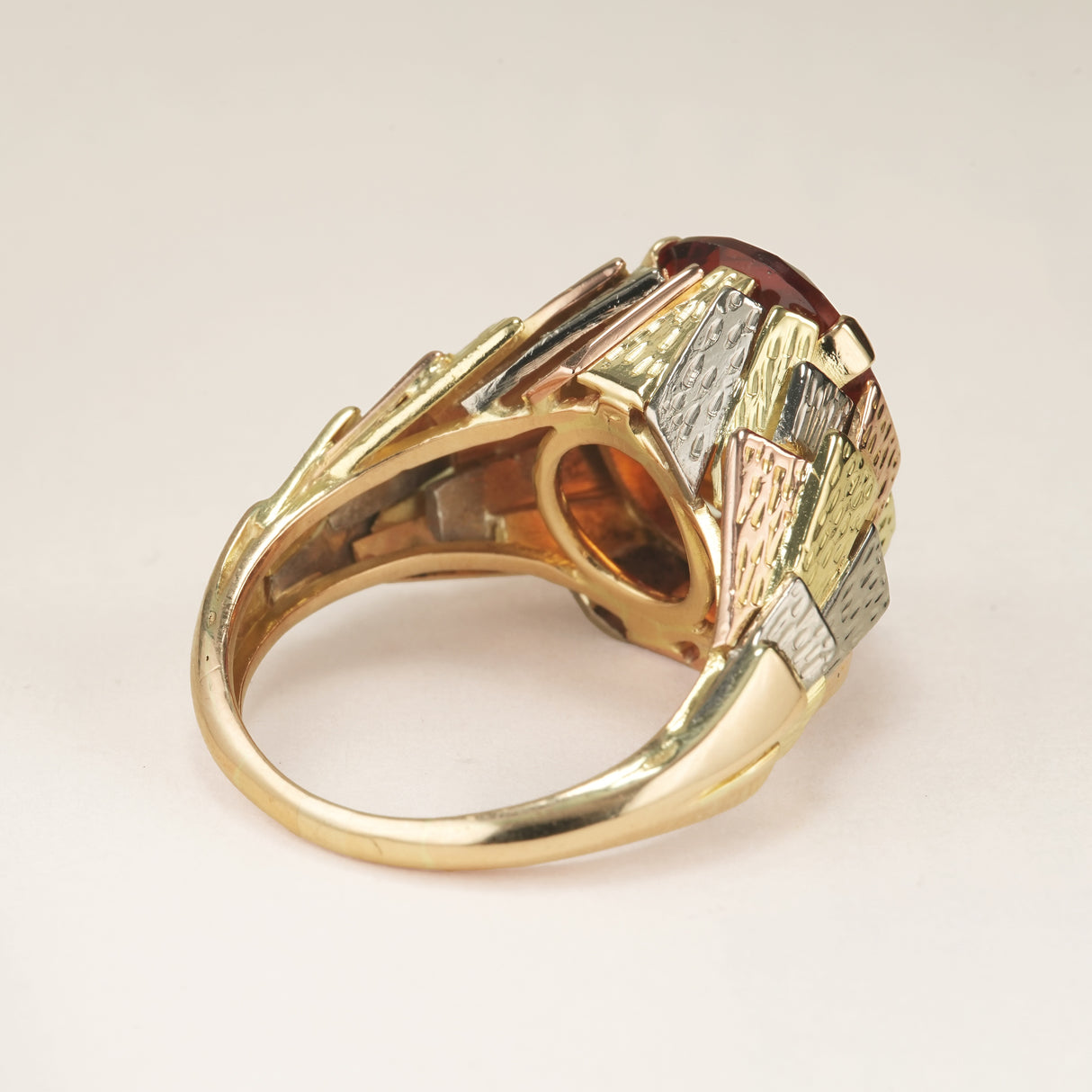 Vintage, 1970s citrine cocktail ring