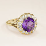 Antique, Victorian amethyst and diamond cocktail ring