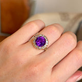 Antique, Victorian amethyst and diamond cocktail ring