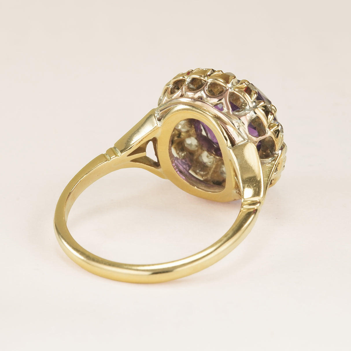 Antique, Victorian amethyst and diamond cocktail ring