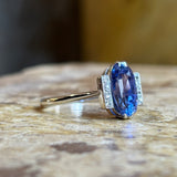 Vintage, Art Deco violet sapphire and diamond ring