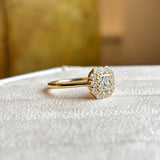 Diamond cluster engagement ring