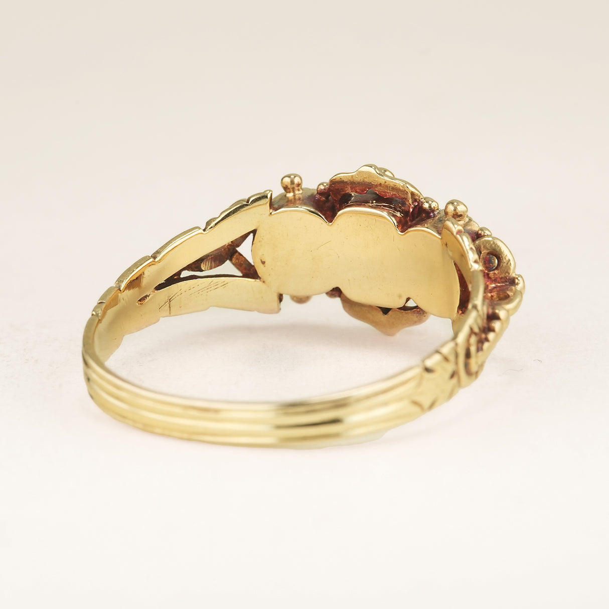 Antique, Georgian diamond & pearl three-stone ring