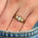 Antique, Georgian diamond & pearl three-stone ring