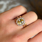 Yellow Sapphire and Diamond Engagement Ring