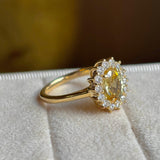 Yellow Sapphire and Diamond Engagement Ring