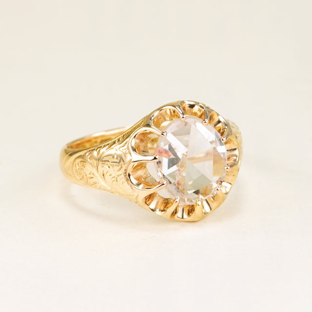 Antique, Late-Victorian rose-cut diamond solitaire ring