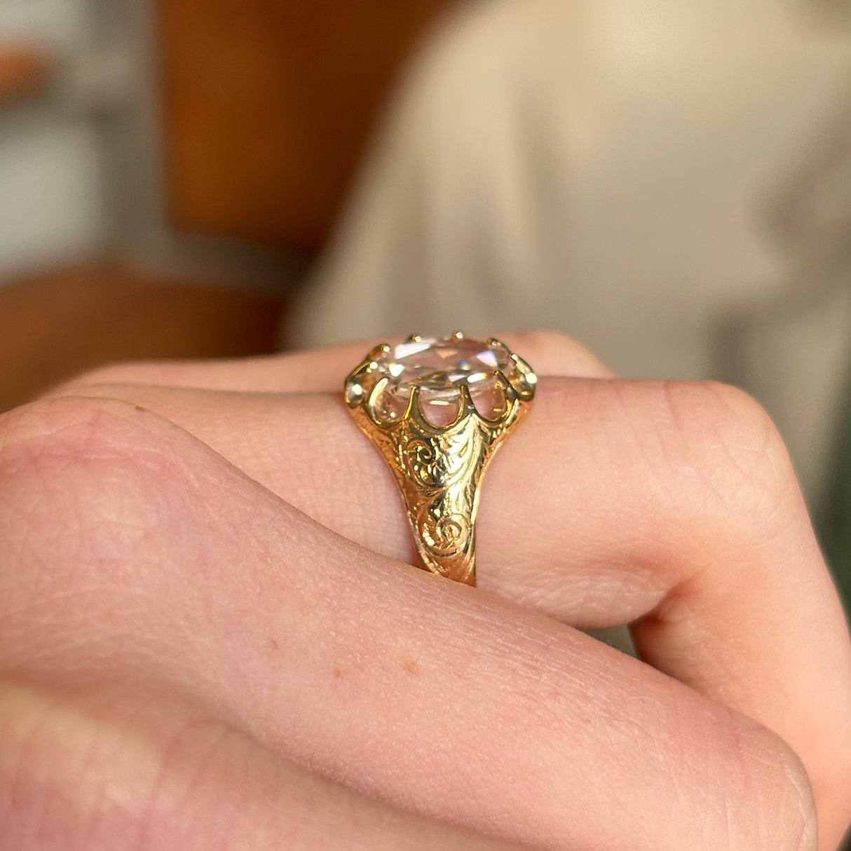 Antique, Victorian & 18th century rose-cut diamond solitaire ring