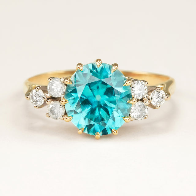 Vintage, 1940s zircon and diamond ring