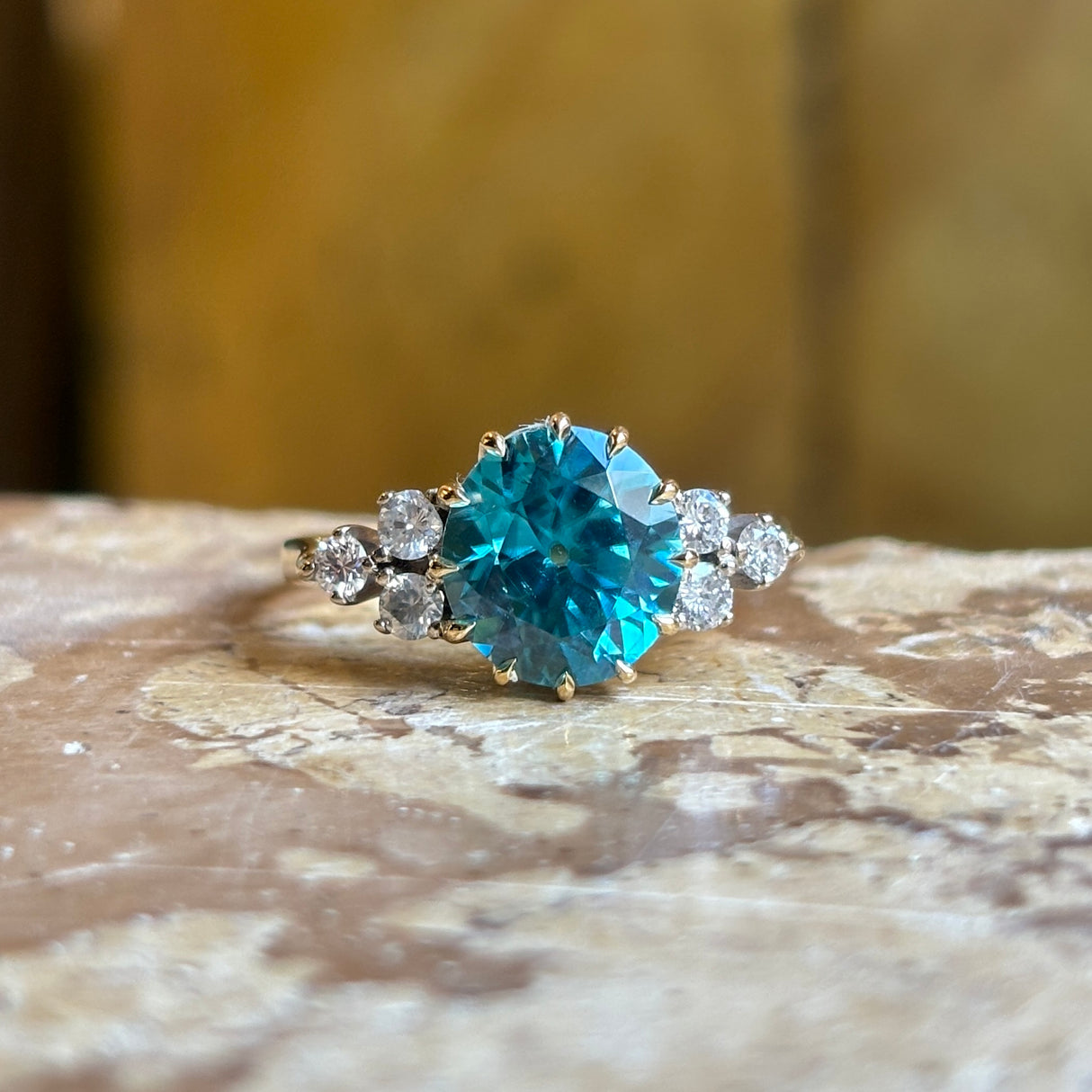 Vintage, 1940s zircon and diamond ring