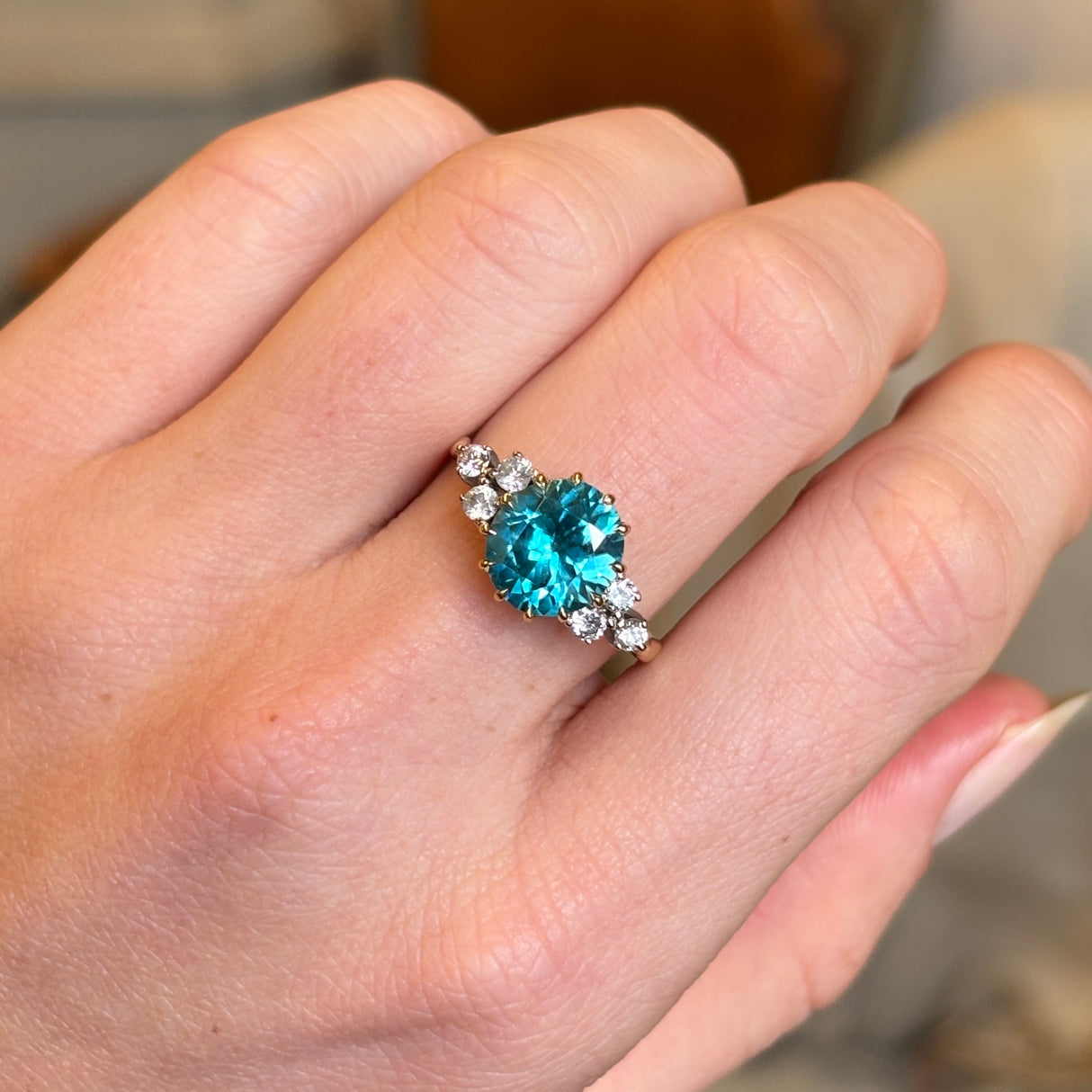 Vintage, 1940s zircon and diamond ring