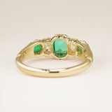 Antique, Victorian emerald and diamond five-stone ring